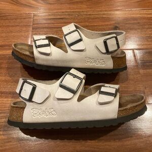 Birki's Birkenstock Off White Leather Slingback Sandal Size 36/35 US L5